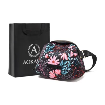AOKANG Fabric Shoulder Bags Sling Bag Fanny Pack Small Size Women's Classic Black