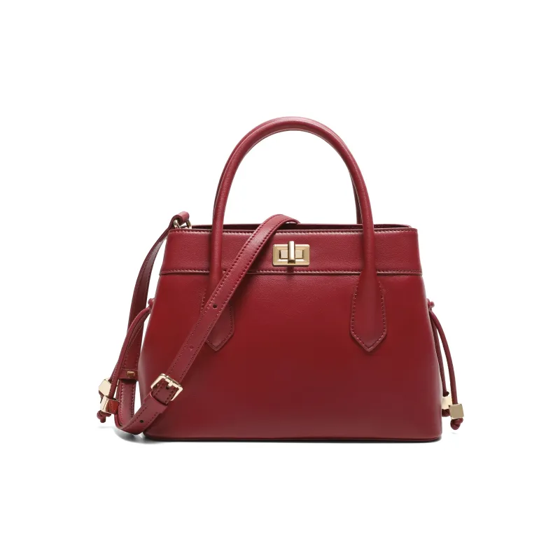 BELLE Cow Leather One Shoulder Handbag Medium Size Women's Multicolor-5