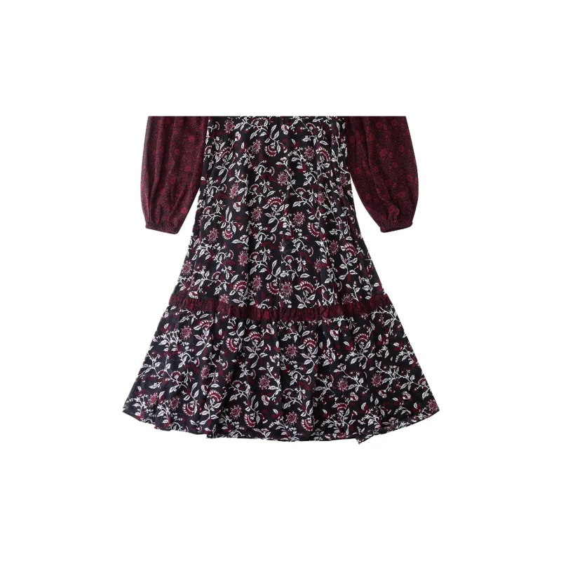 MICHAEL KORS SS23 Long Sleeved Dresses Women's Burgundy-3