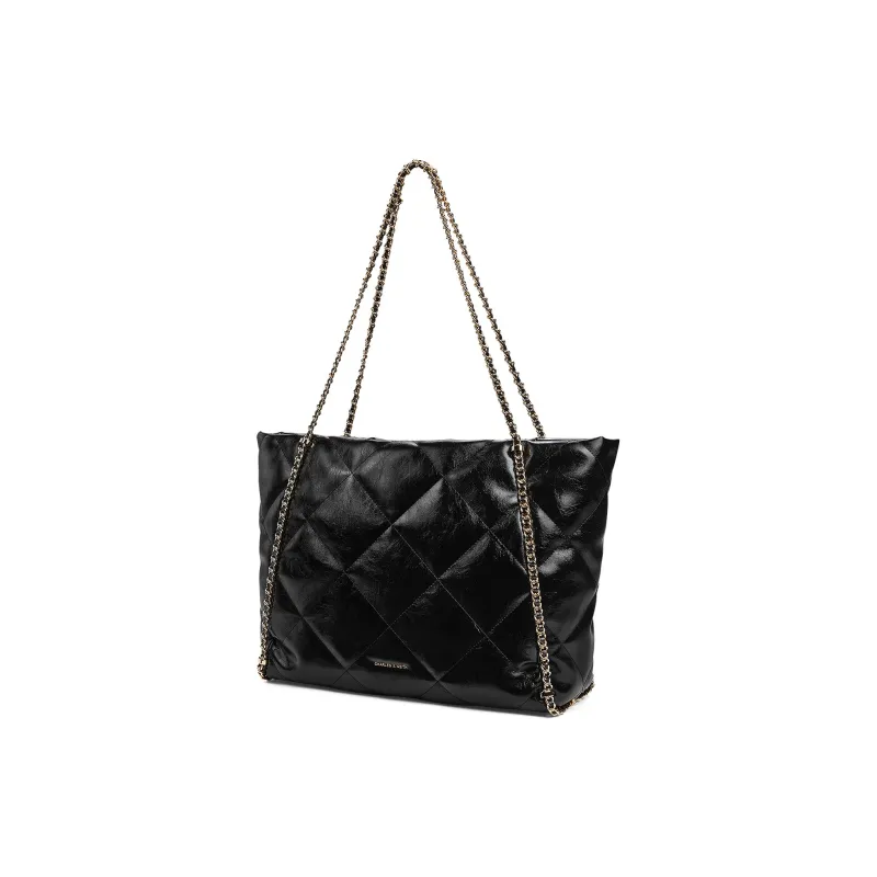 CHARLES&KEITH PU Shoulder Bag Extra Large Women's Black/Grey/Cream/Milk White-1
