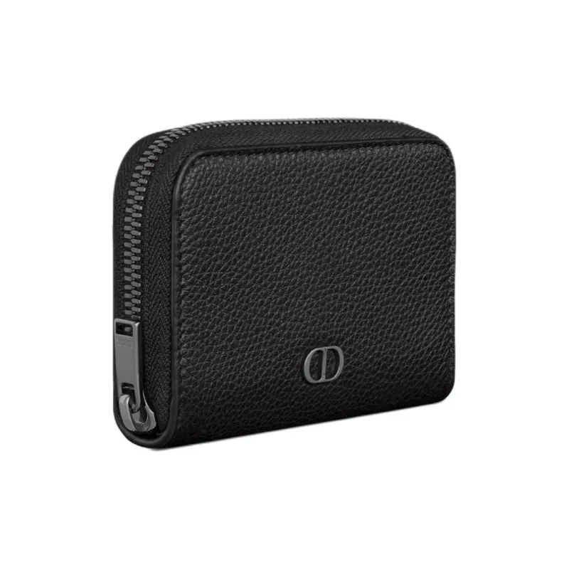 DIOR Grained Calfskin Coin Purse Regular Men's Black-1