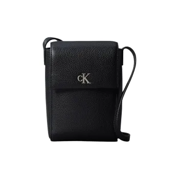 CALVIN KLEIN Minimal Collection PU Cell Phone Pouch Shoulder Bag Crossbody Bag Women's Black