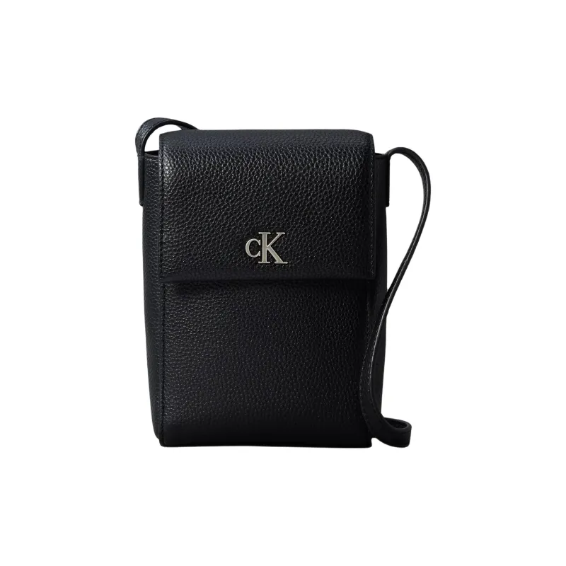 CALVIN KLEIN Minimal Collection PU Cell Phone Pouch Shoulder Bag Crossbody Bag Women's Black-0