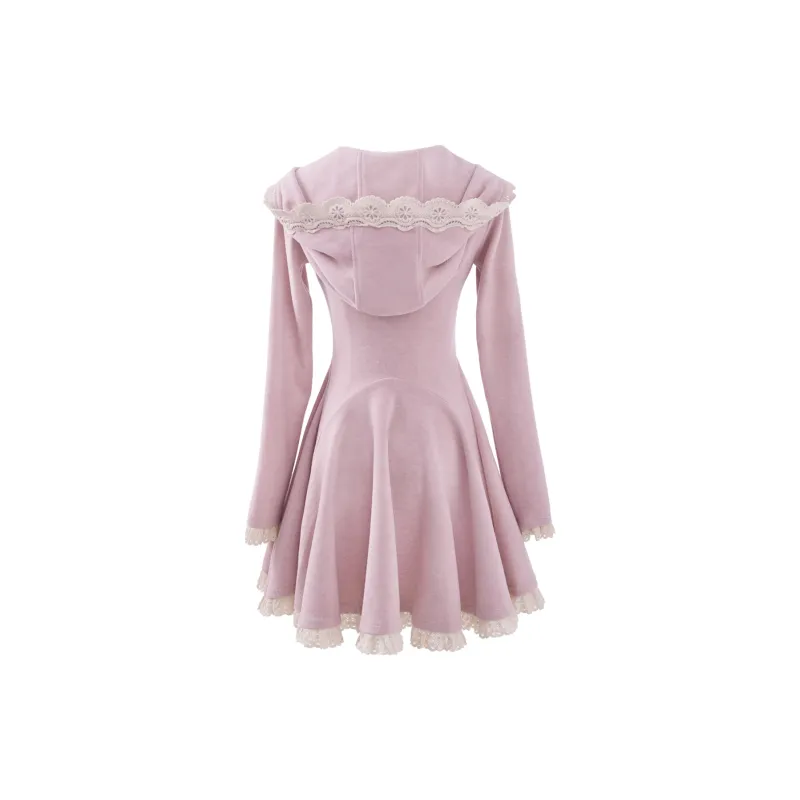 Blovelan Long Sleeved Dresses Women's Pastel Pink-1