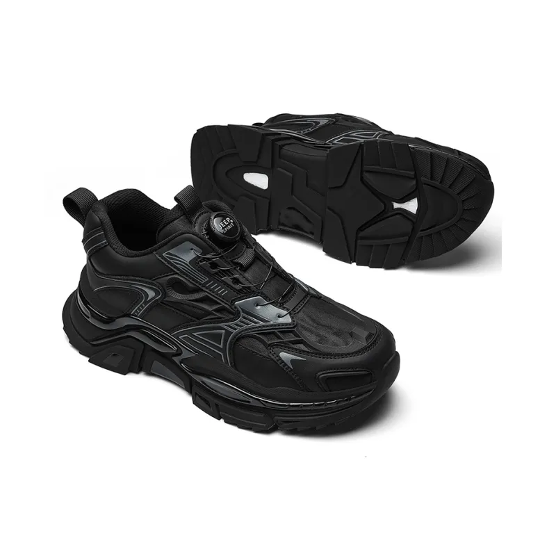 JEEP SPIRIT Chunky Sneakers Men Low Top Magic Energy Black-3