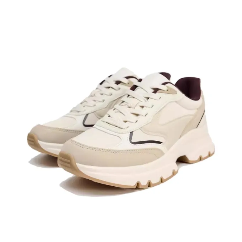 ZARA Low Top Chunky Sneakers Women's Beige-1