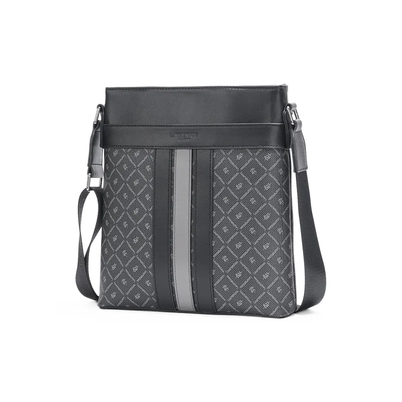 Old Man's Head PVC Shoulder Bag Regular Unisex Black-1