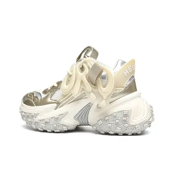 ORD Impact Resistant Wear Resistant Lightweight Breathable Slip Resistant Low Top Chunky Sneakers Unisex Champagne