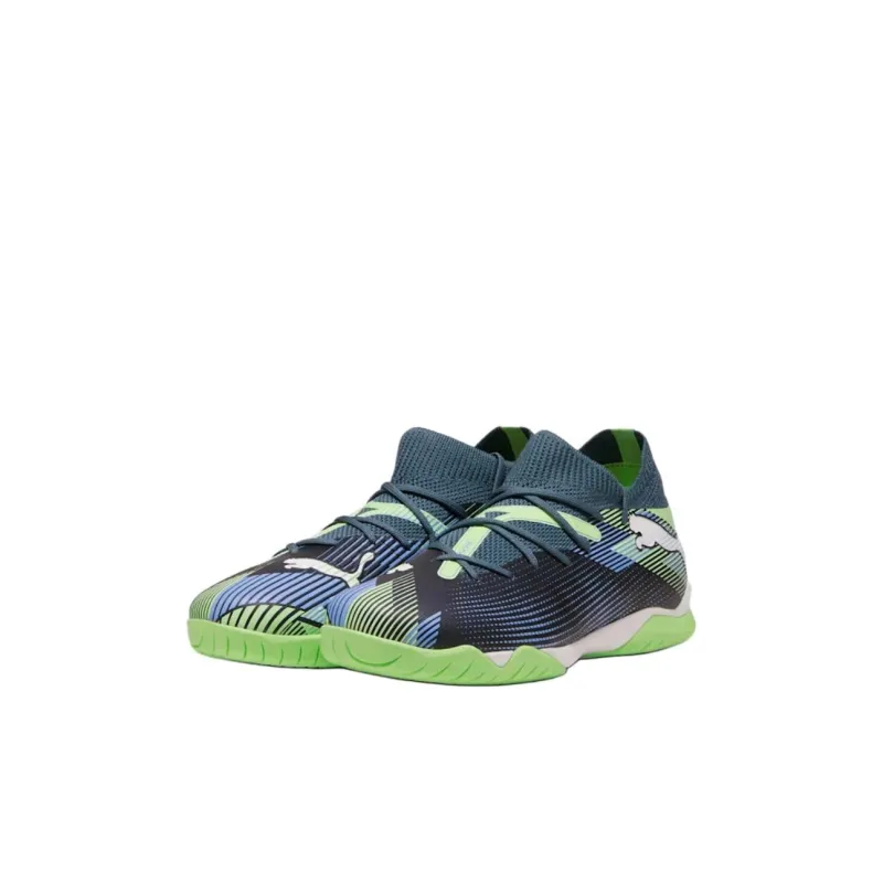 PUMA FUTURE 7 MATCH Anti Slip Wear Resistant Low Top Kids' Soccer Shoes Gray Blue Kids'-2