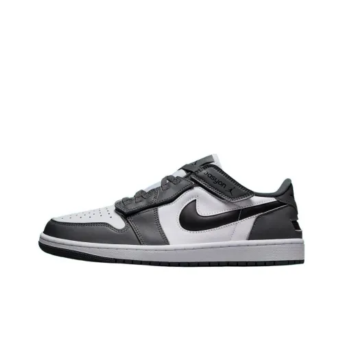 Jordan Air Jordan 1 Anti-Slip Wear-Resistant Low-Top Air Jordan 4 Retro Hot Punch Wome Unisex White Gray Black