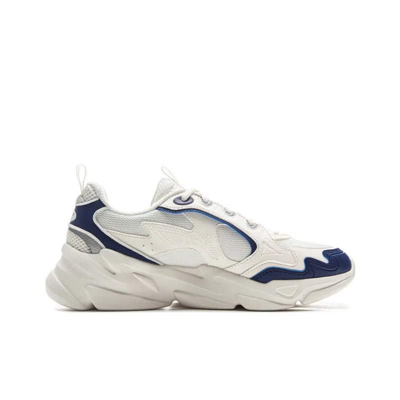 LiNing Clouds Cushioning Anti Slip And Wear Resistant Support Low Top Chunky Sneakers Men's White Blue-1