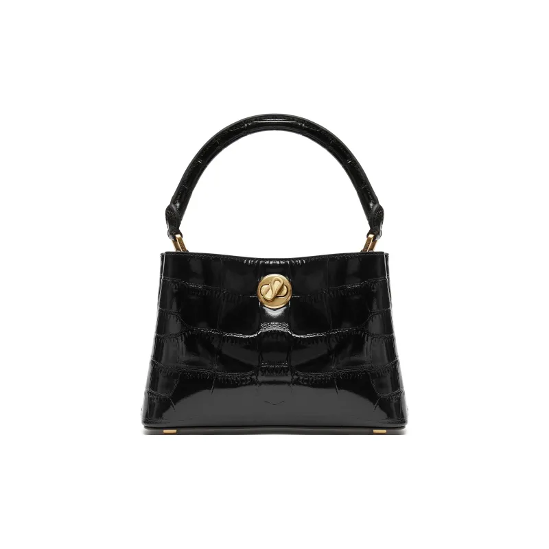 Staccato Cow Leather Handbag Trumpets Women's Vintage Coffee/Classic Black-5