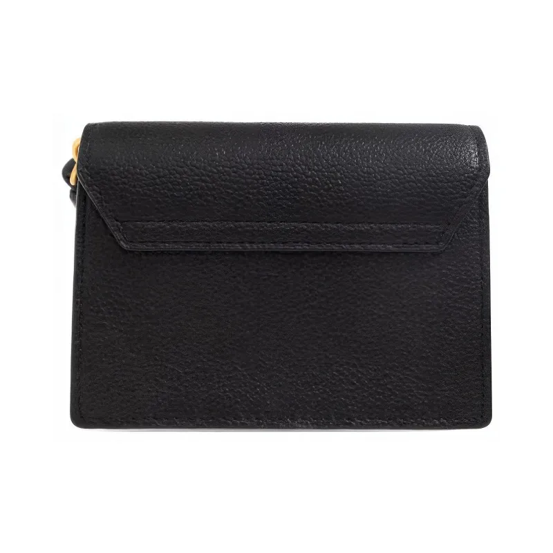 MCM Embossed Leather Shoulder Bag, Crossbody Bag, Wallet Mini Women's Black-2
