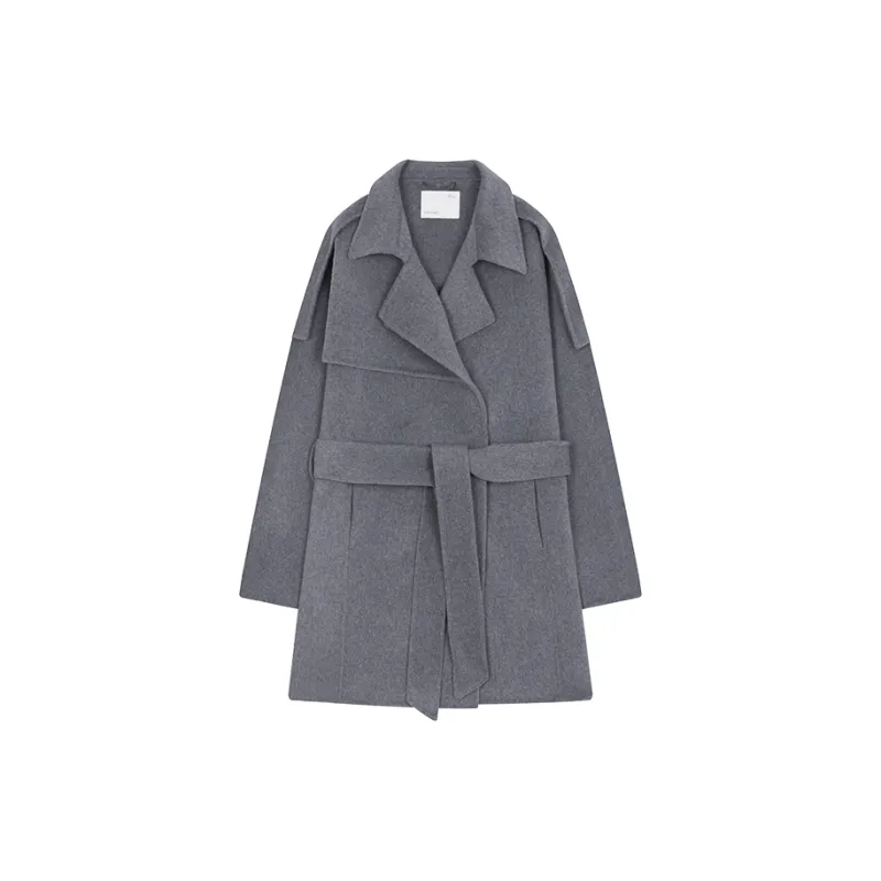 IHIMI Coats Women's Medium Gray-0