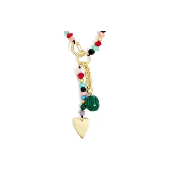 Bimba Y Lola Heart charm Beads Necklace