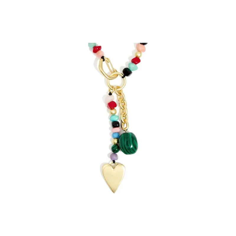 Bimba Y Lola Heart charm Beads Necklace-0
