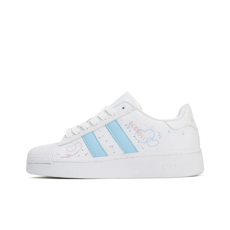 GLO BULL Skateboard Shoes Women's Low Top Comic Blue-0