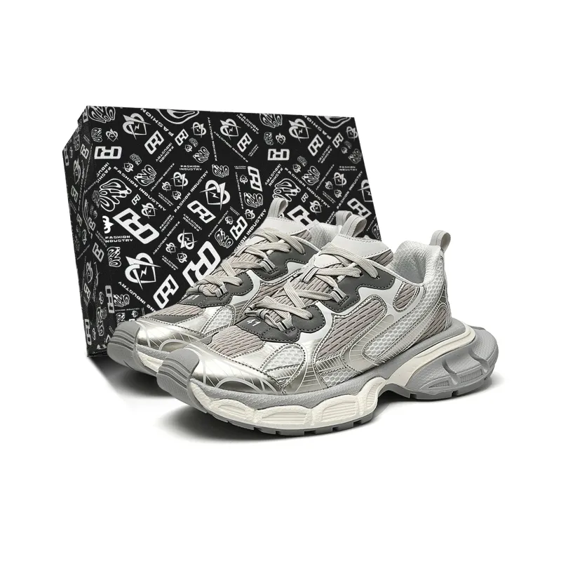 MVA Anti Slip Wear Resistant Breathable Impact Resistant Lightweight Low Top Chunky Sneakers Unisex Champagne-3