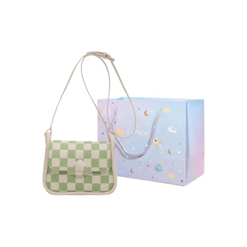 GOX PU Crossbody Bag Regular Women's Green/Pink/Milk Texture/Small Flower