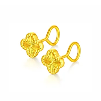 Muyan Alloy Lucky Four Leaf Clover Stud Earrings Women's