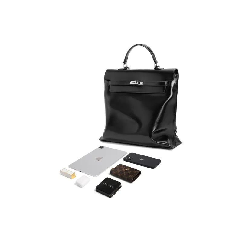 BELLE Artificial Leather Backpack Women's Black, Khaki-5