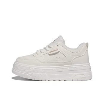 Warrior White Sneakers Thermal Coverage Lightweight Low Top Skateboard Shoes Women's Beige