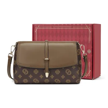 ST&SAT Synthetic Leather Shoulder Bag Mommy Bag Women's Brown/Apricot