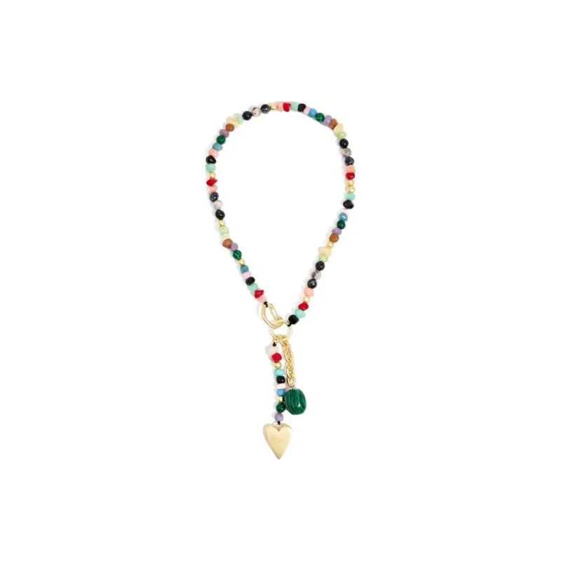 Bimba Y Lola Heart charm Beads Necklace-1