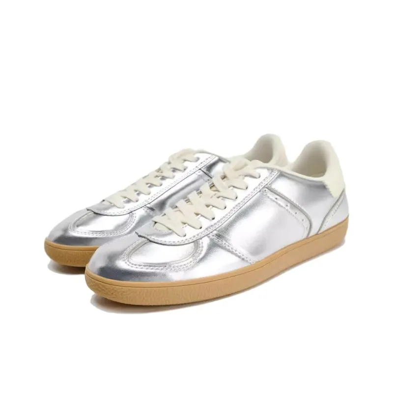ZARA Low-Top Skateboard Shoes Women's Silver-1