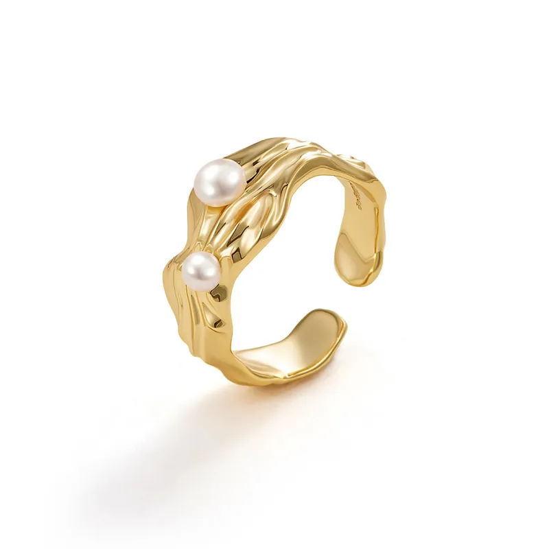 Amber Lollipop Pearl Rings Women's-0