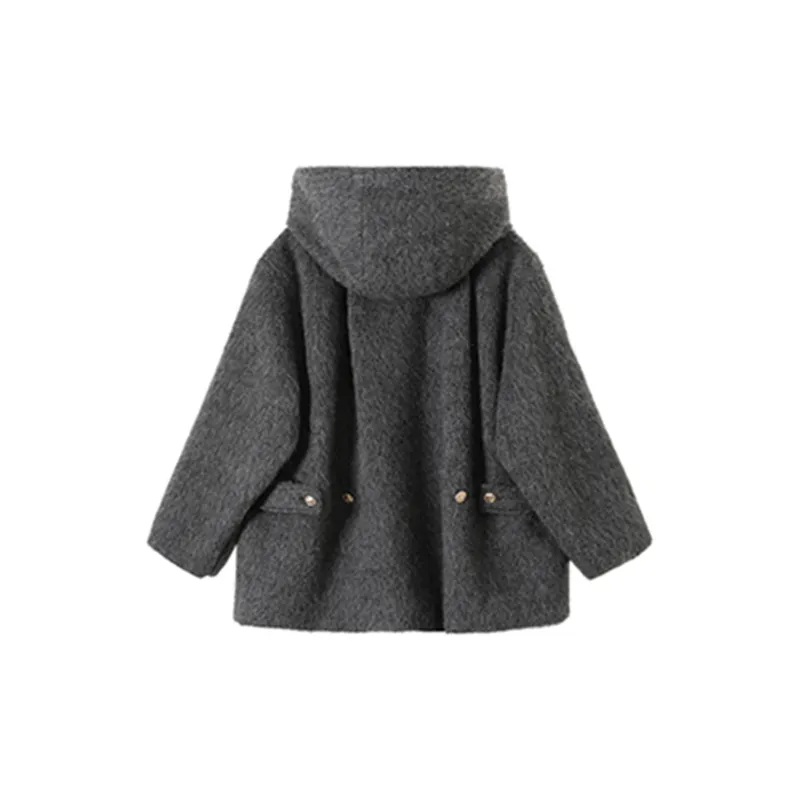PAZZO Woolen Coat Women's Dark Gray-1