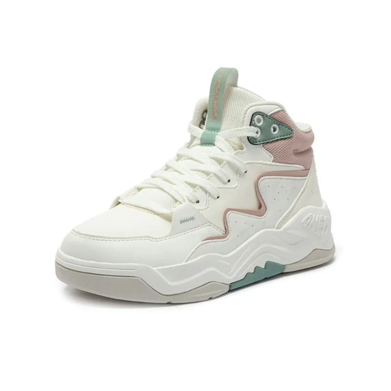 361° Thermal Cushioning Coverage High Top Skateboard Shoes Women's White Green-1