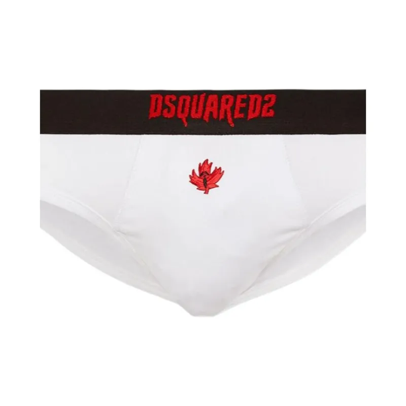 DSQUARED 2 Horror Maple Leaf embroidered Briefs-2