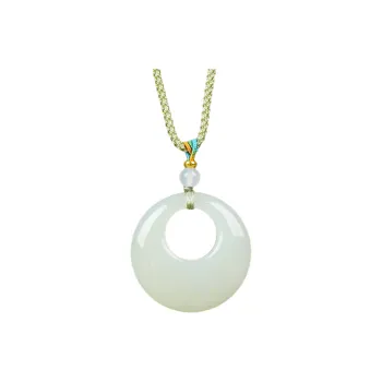 Jing Ruyu Hetian Jade Necklaces Pale Greenish White Jade Unisex