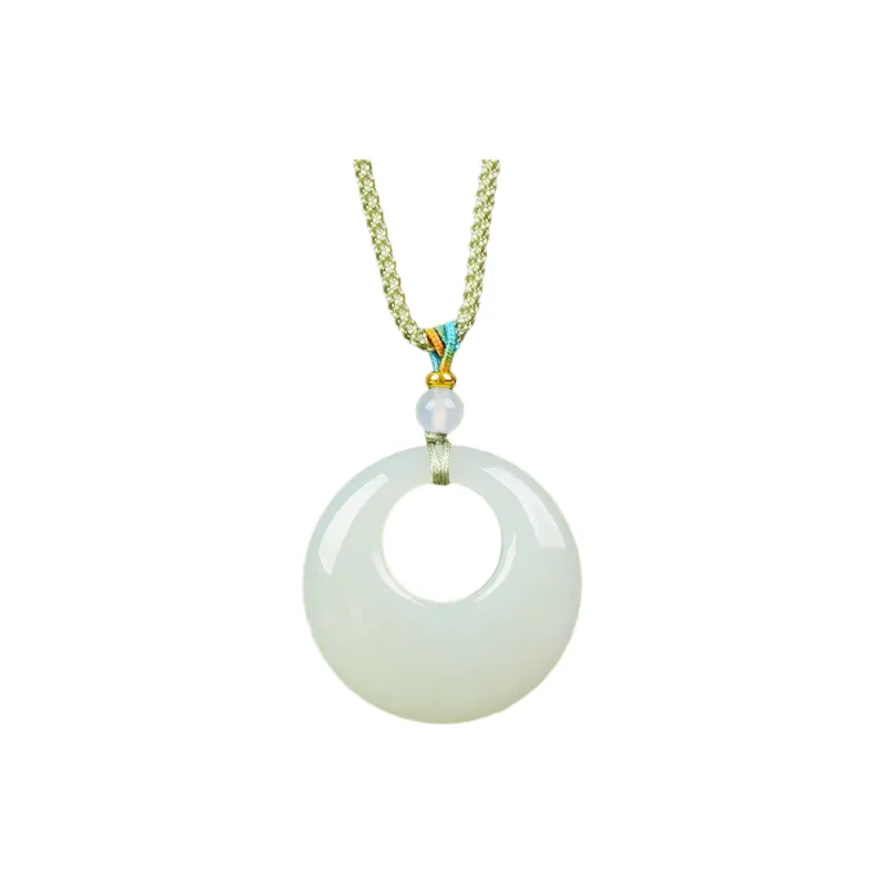 Jing Ruyu Hetian Jade Necklaces Pale Greenish White Jade Unisex-0