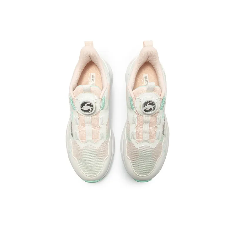 XTEP Anti Slip Wear Resistant Low Top Kids' Running Shoes White Pastel Pink Unisex-3