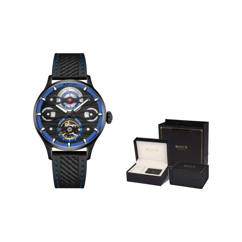 BOUX Biker Wind Collection Automatic Mechanical Movement Watch Men's Watches Blue Dial-1