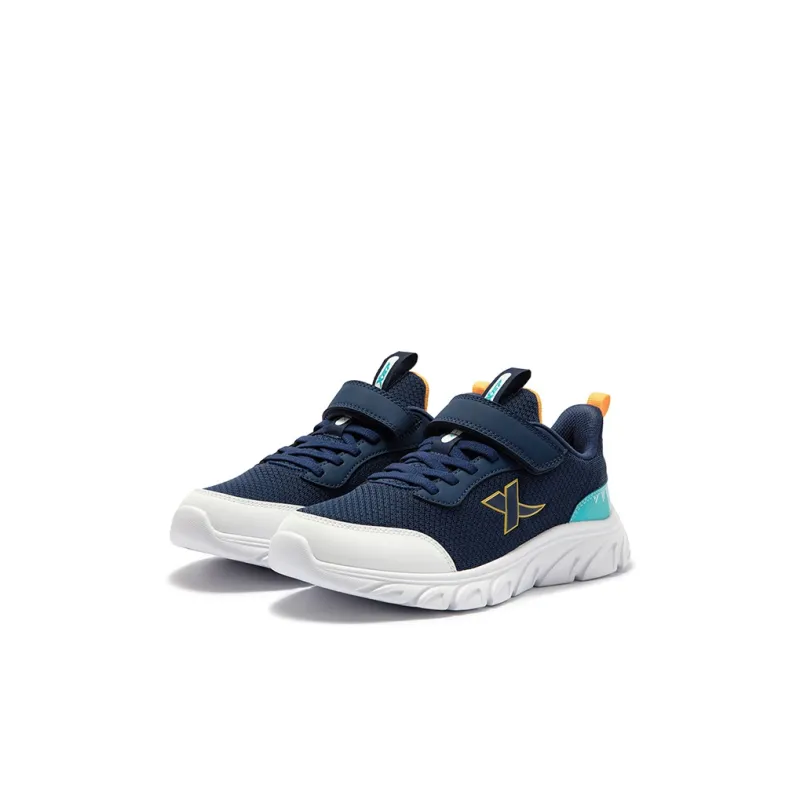 XTEP Anti Slip Wear Resistant Low Top Kids' Running Shoes Night Blue Sunny Mountain Blue Unisex-1