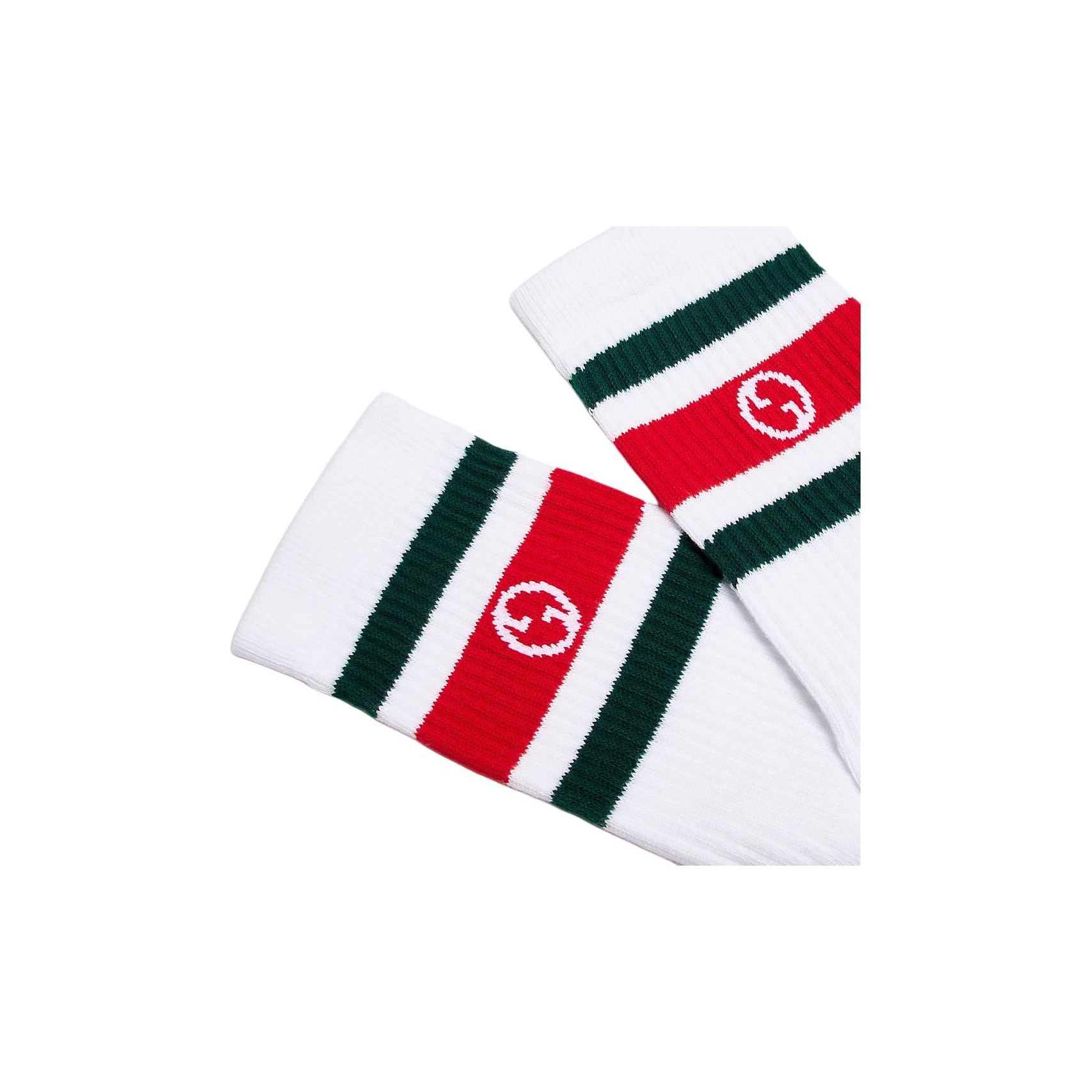 GUCCI インタロッキンクGロコ刺繍ソックス 7452714GAFW 9060 GUCCI White Stretch Cotton Blend Socks (GUCCI/タイツ