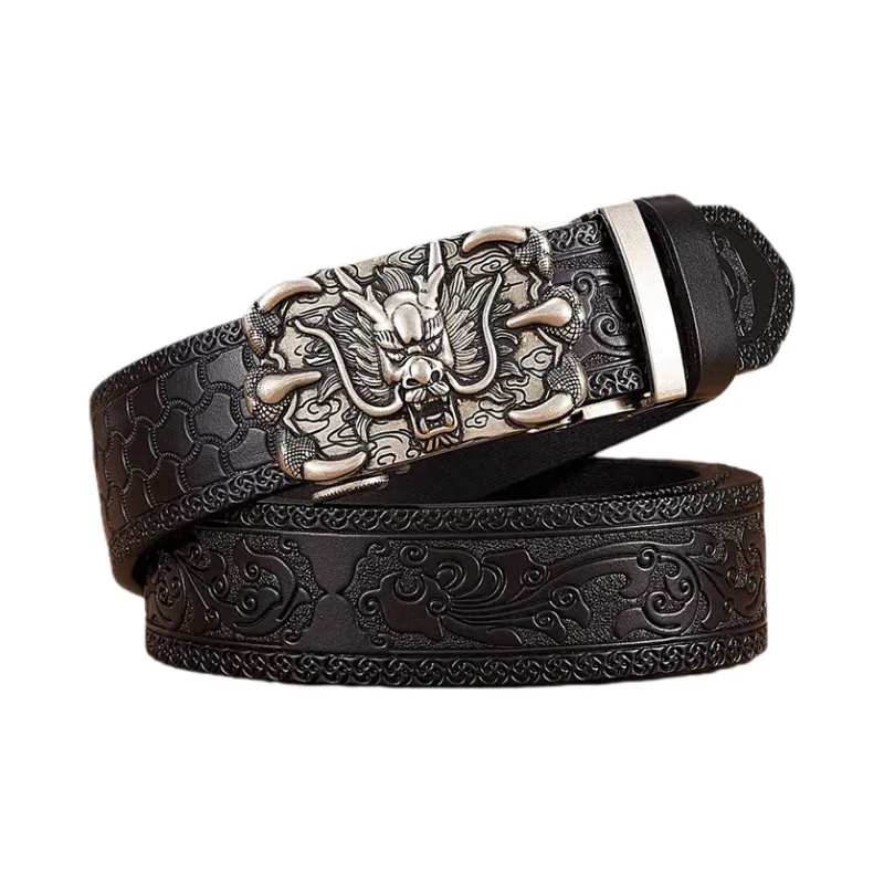 YUZHAOLIN Cow Split Leather Belt, Gift Box Set Unisex 3.4cm-5