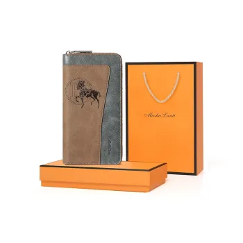 MashaLanti Synthetic Leather Card Holder Wallet Men's Coffee With Gray