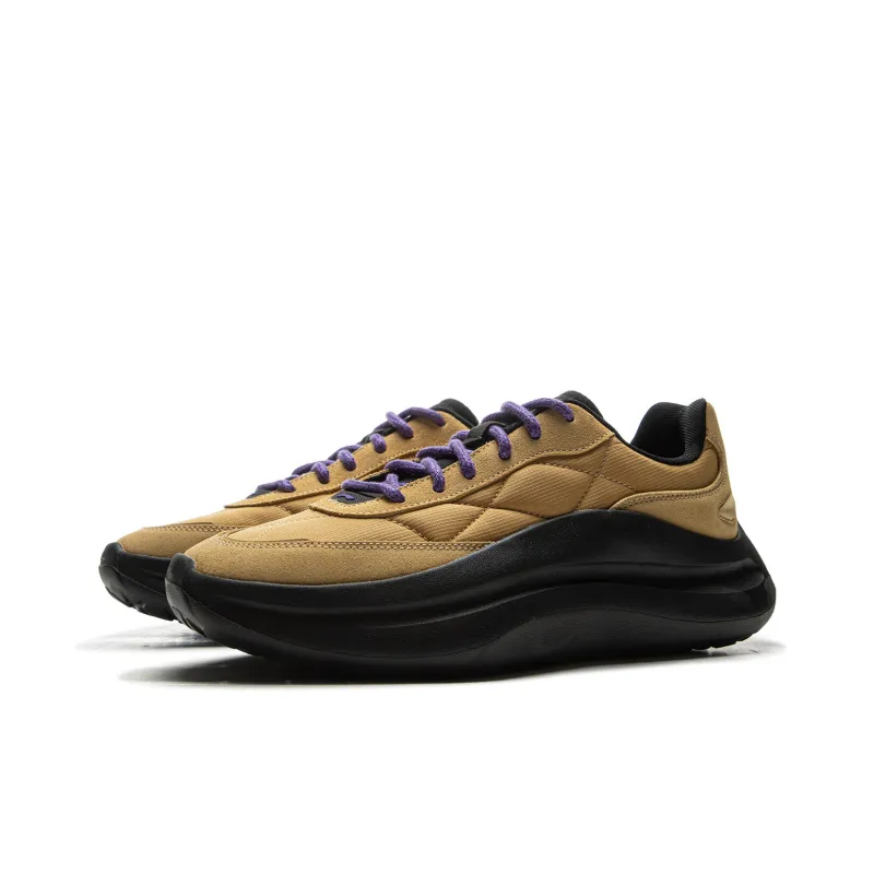 LiNing Cloud Wave Lace Cushioned Anti Slip And Wear Resistant Lightweight Low Top Casual Shoes Men's Curry Yellow-2