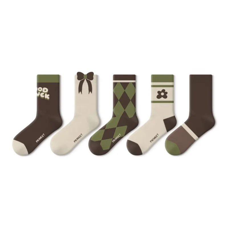 Primeet Mid Calf Socks Women's 5 Pack-6