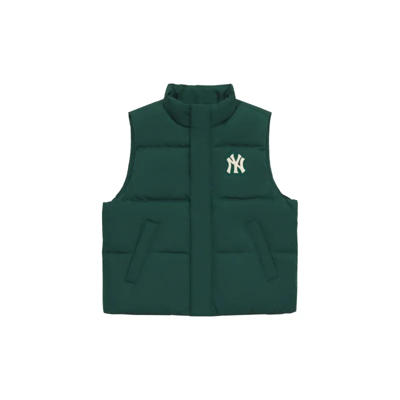MLB MLB Preppy Style Collection New York Yankees 24FW Down Vests Unisex Dark Green-1