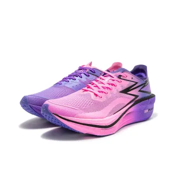 361° Fly Burn 3 Cushioning Anti Slip Wear Resistant Breathability Low Top Running Shoes Unisex Pink Purple Mismatched