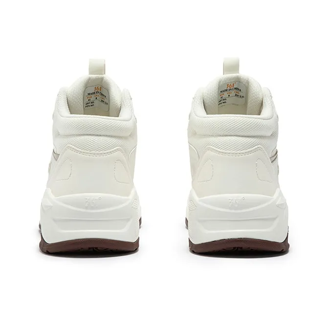 361° Anti Slip Wear Resistant High Top Skateboard Shoes Men's Feather White-3