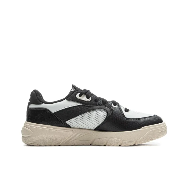 LiNing Slip Resistant And Breathable Low Top Skateboard Shoes Men's Black White-1