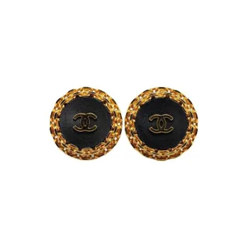 CHANEL 1990 2000s Button Clip on Earrings