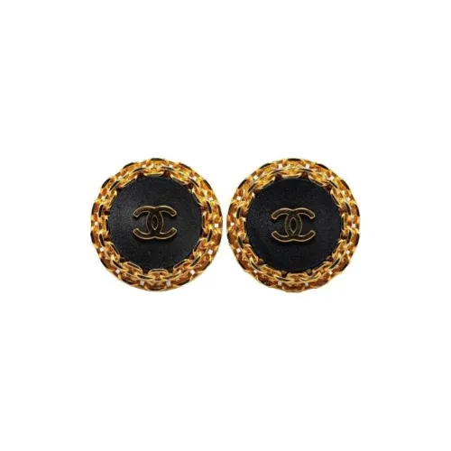 CHANEL 1990 2000s Button Clip on Earrings