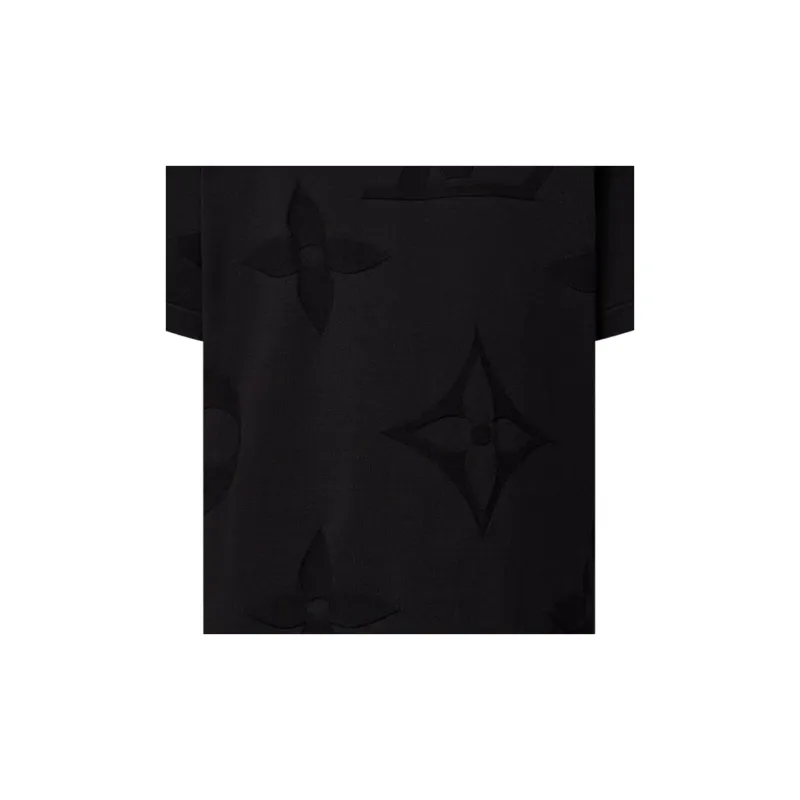 Lv Monogram Short Sleeved Cotton Crewneck-5